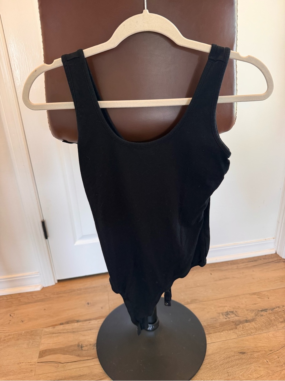 Shrinking Violet Black Scoop Neck Bodysuit